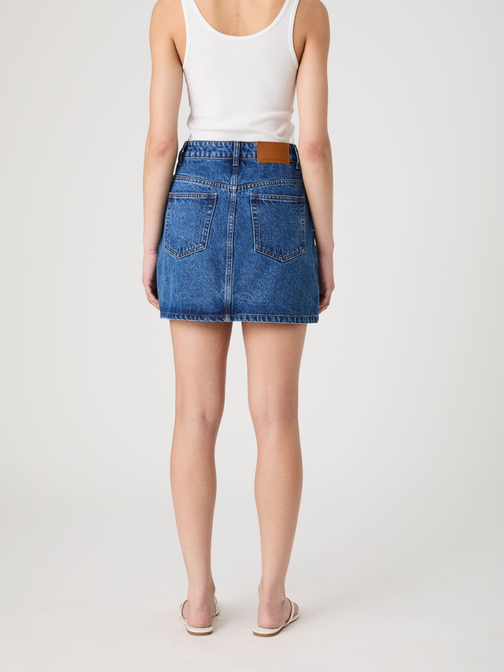 ‌Denim Mini Skirt with Zip