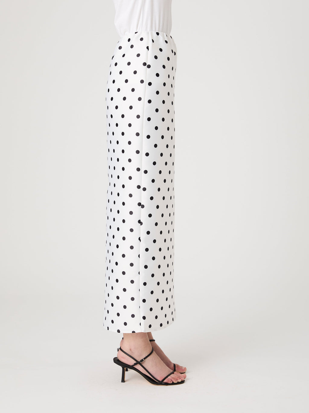 ‌High-Waisted Polka Dot Maxi Skirt