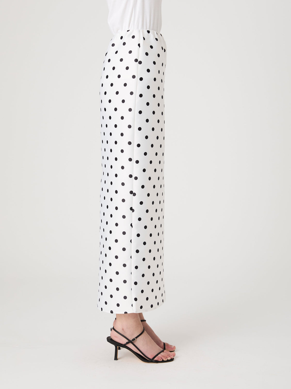 ‌High-Waisted Polka Dot Maxi Skirt