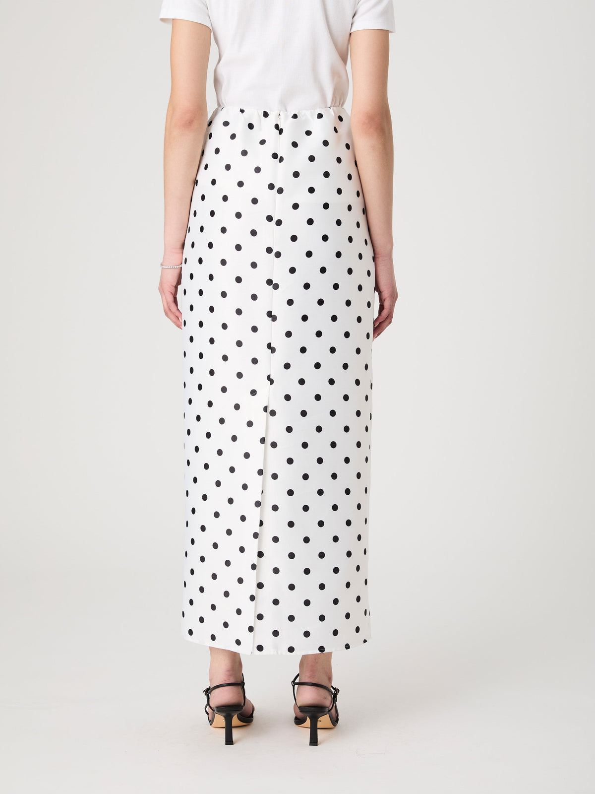 ‌High-Waisted Polka Dot Maxi Skirt