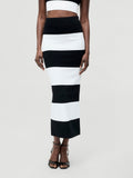 ‌Bold Stripe Bodycon Skirt