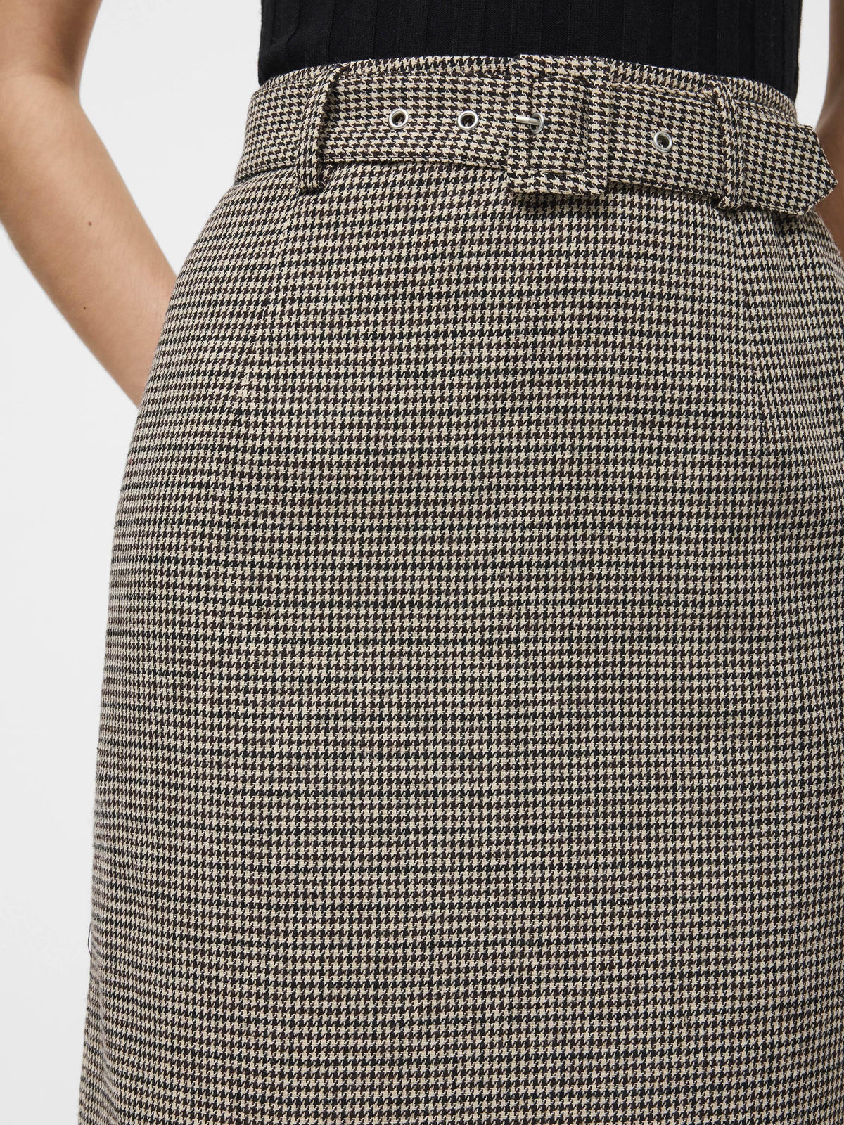 ‌Wool Pencil Skirt with Belt