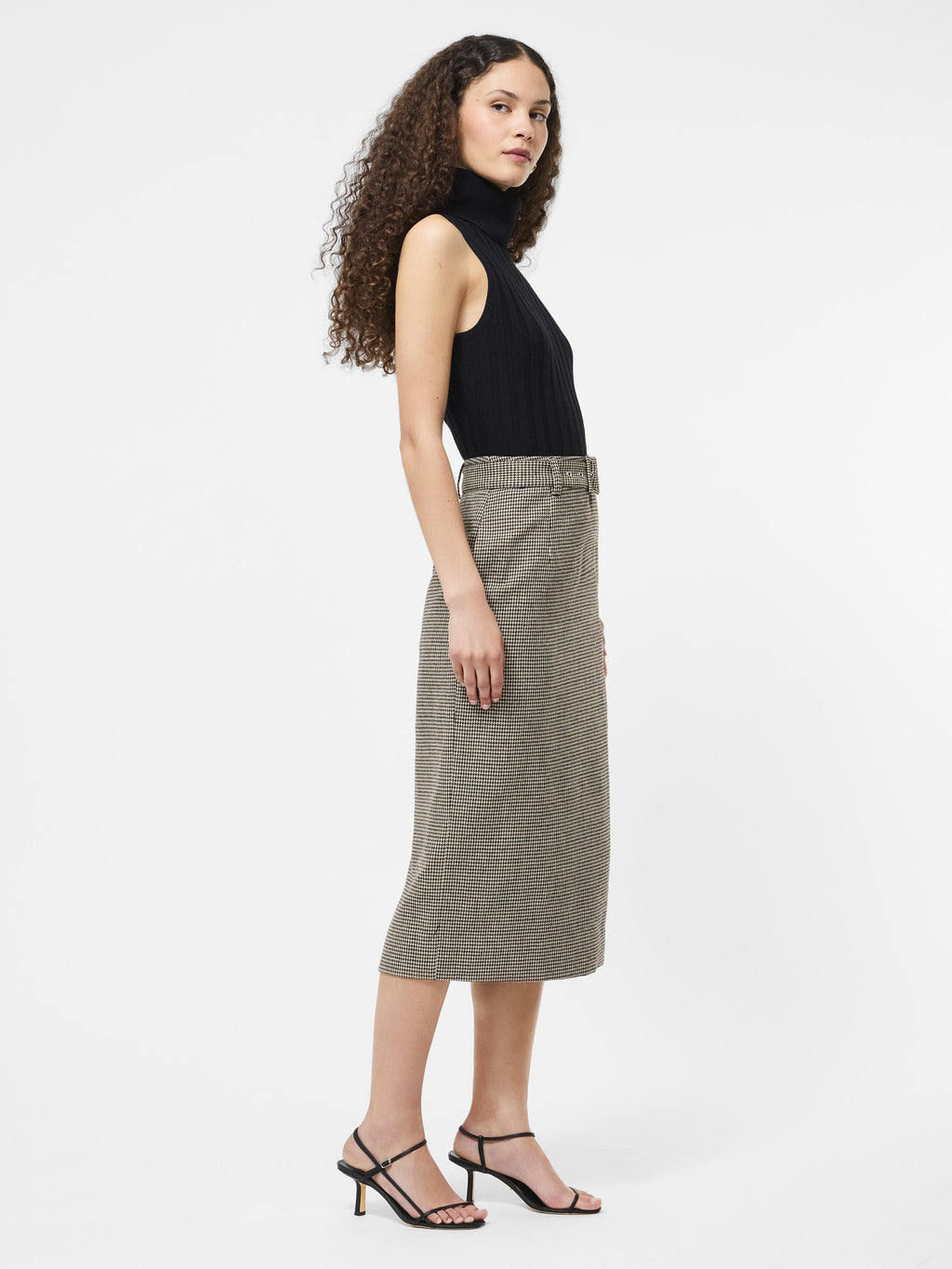 ‌Wool Pencil Skirt with Belt