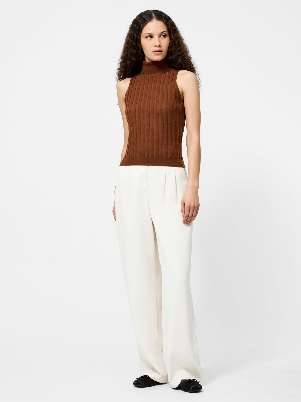 Sleek Sleeveless Turtleneck Sweater
