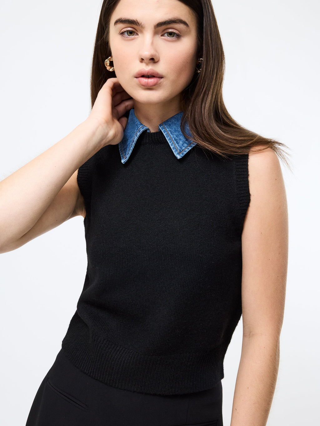 Removable Collar Knit Vest
