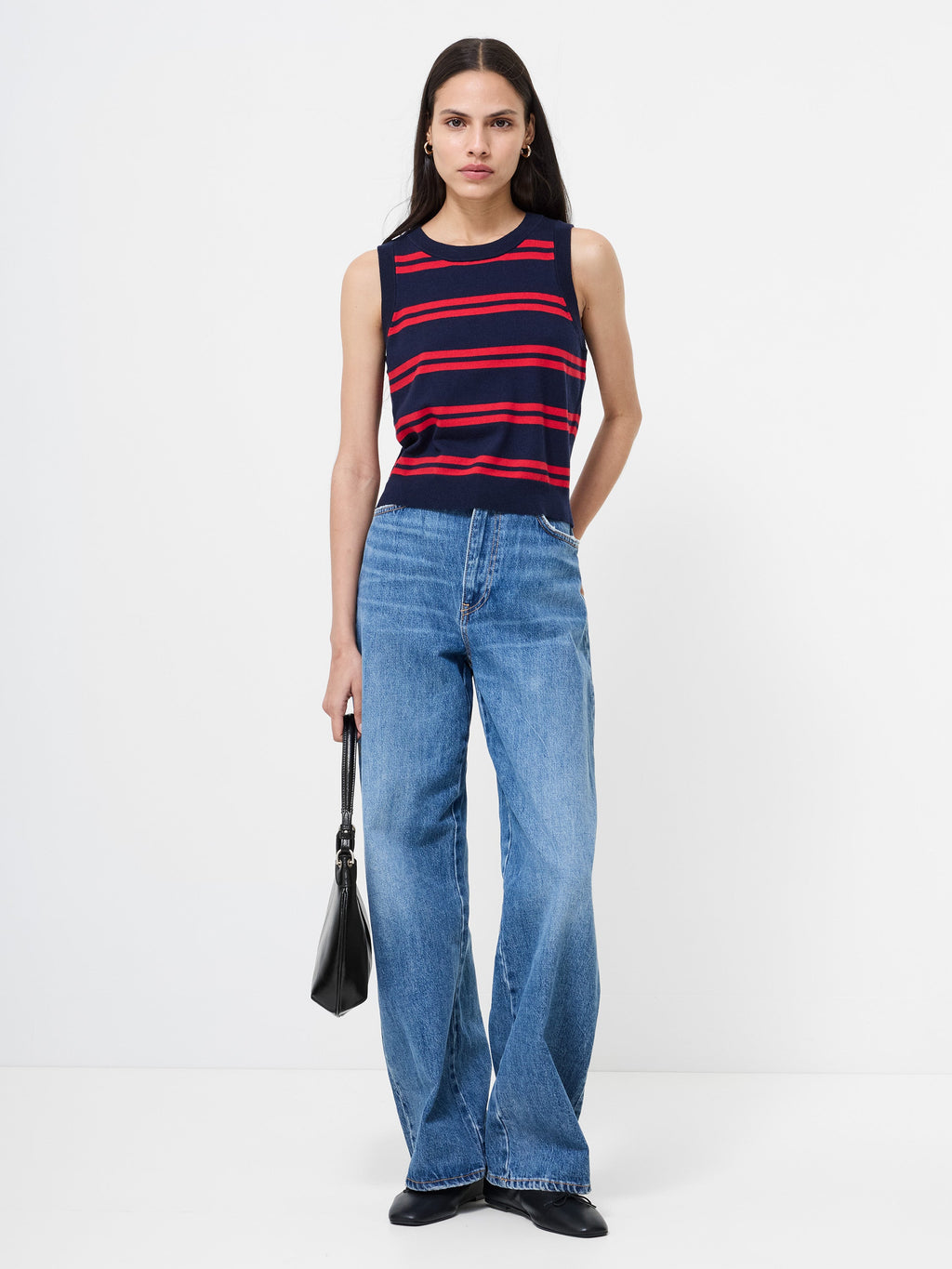 Sporty Striped Knit Vest