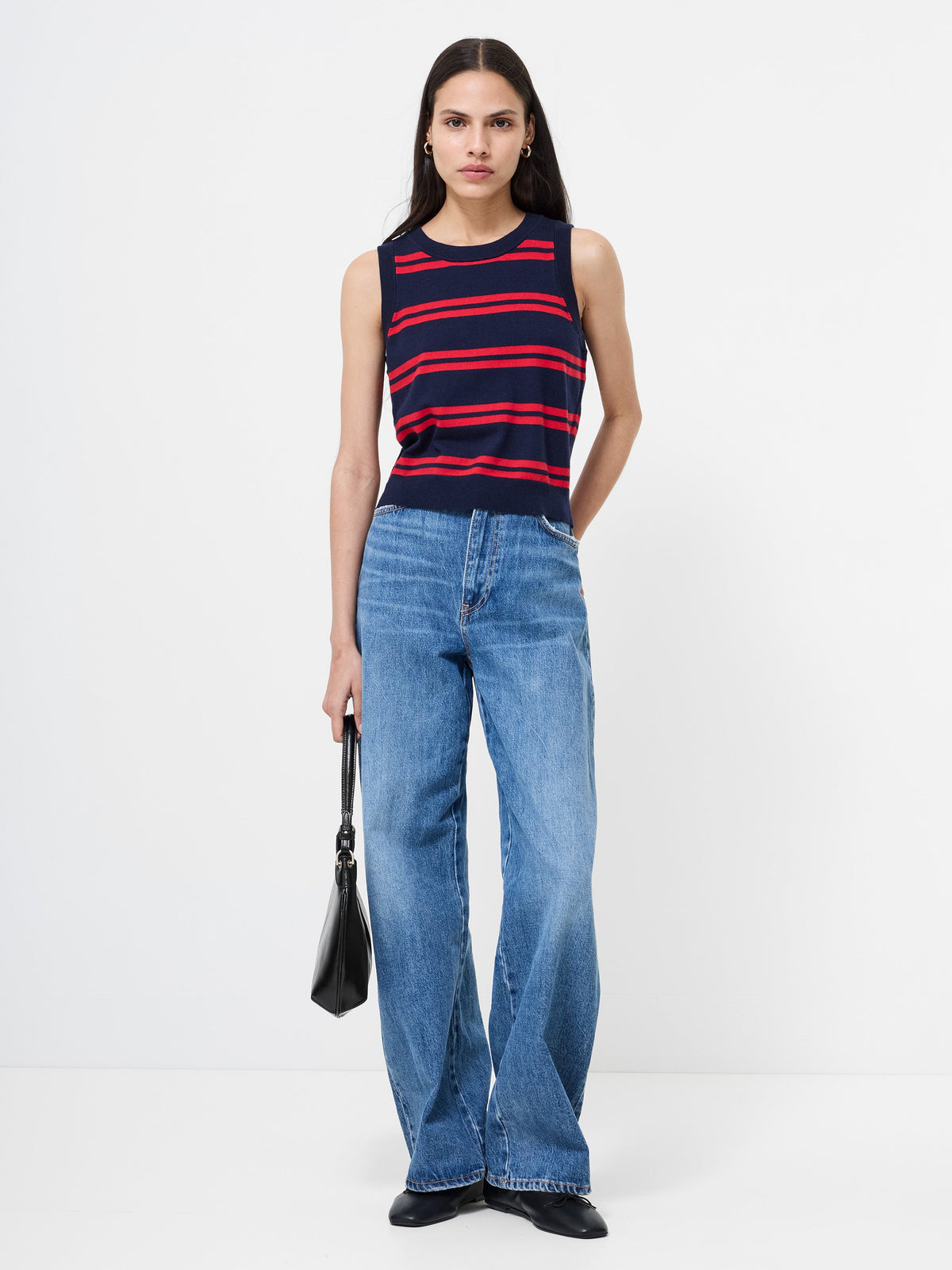 Sporty Striped Knit Vest