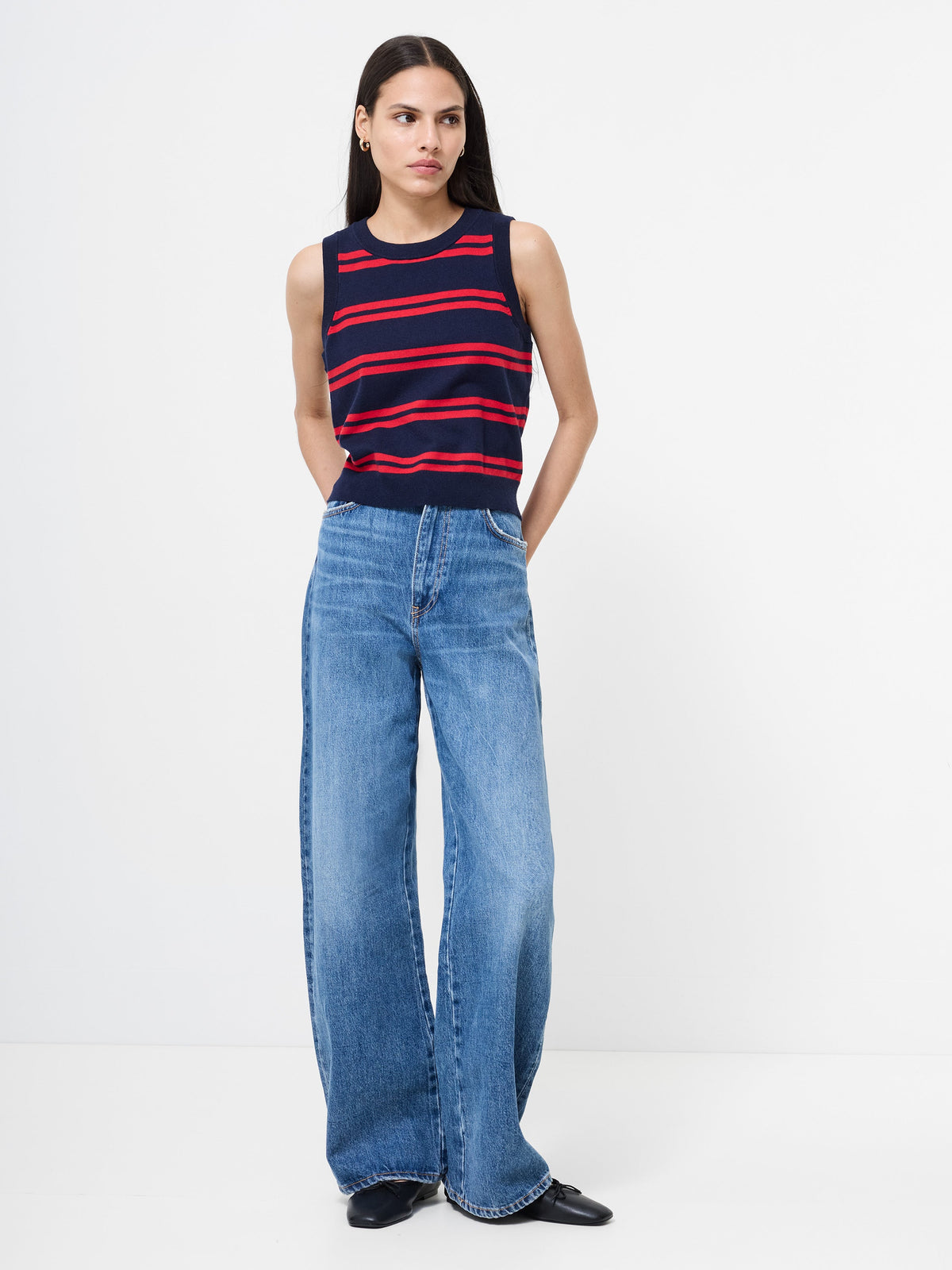 Sporty Striped Knit Vest