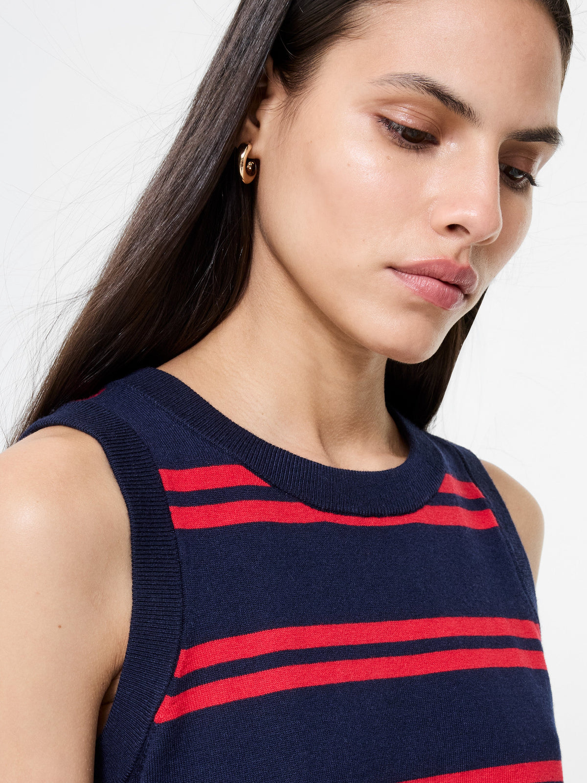 Sporty Striped Knit Vest