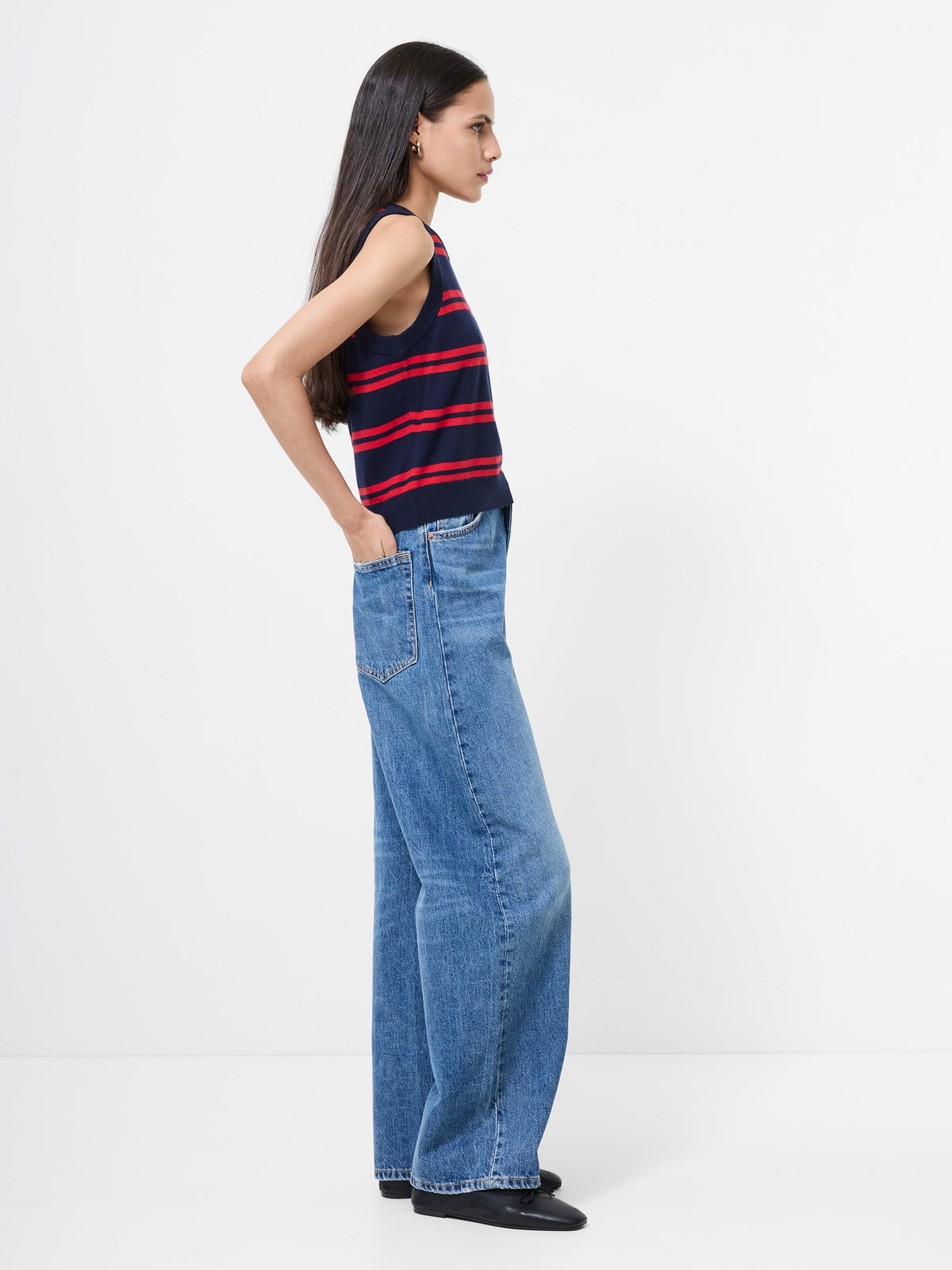 Sporty Striped Knit Vest