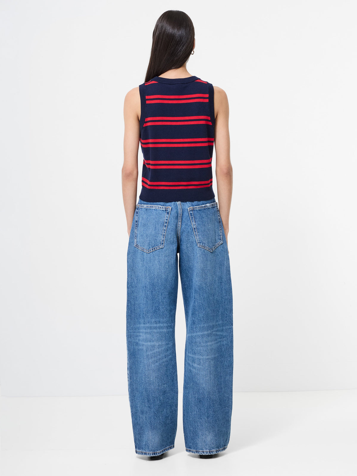 Sporty Striped Knit Vest