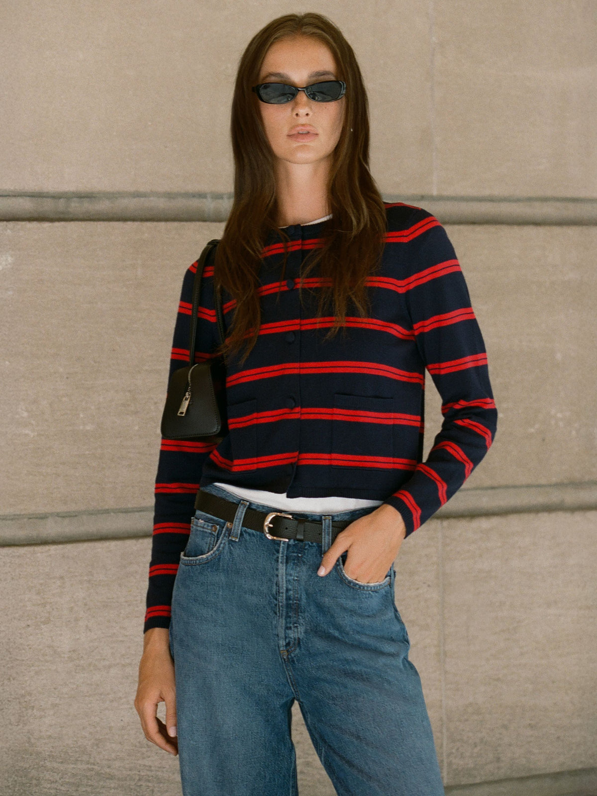 Bold Striped Knit Cardigan