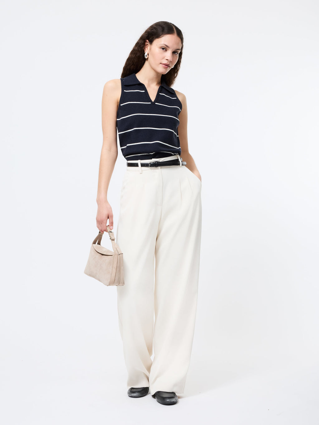 ‌Striped Sleeveless Sweater