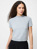Relaxed Cropped Mock Neck Knit