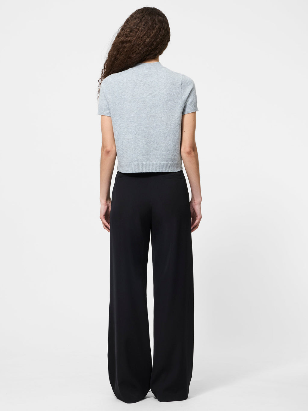 Relaxed Cropped Mock Neck Knit