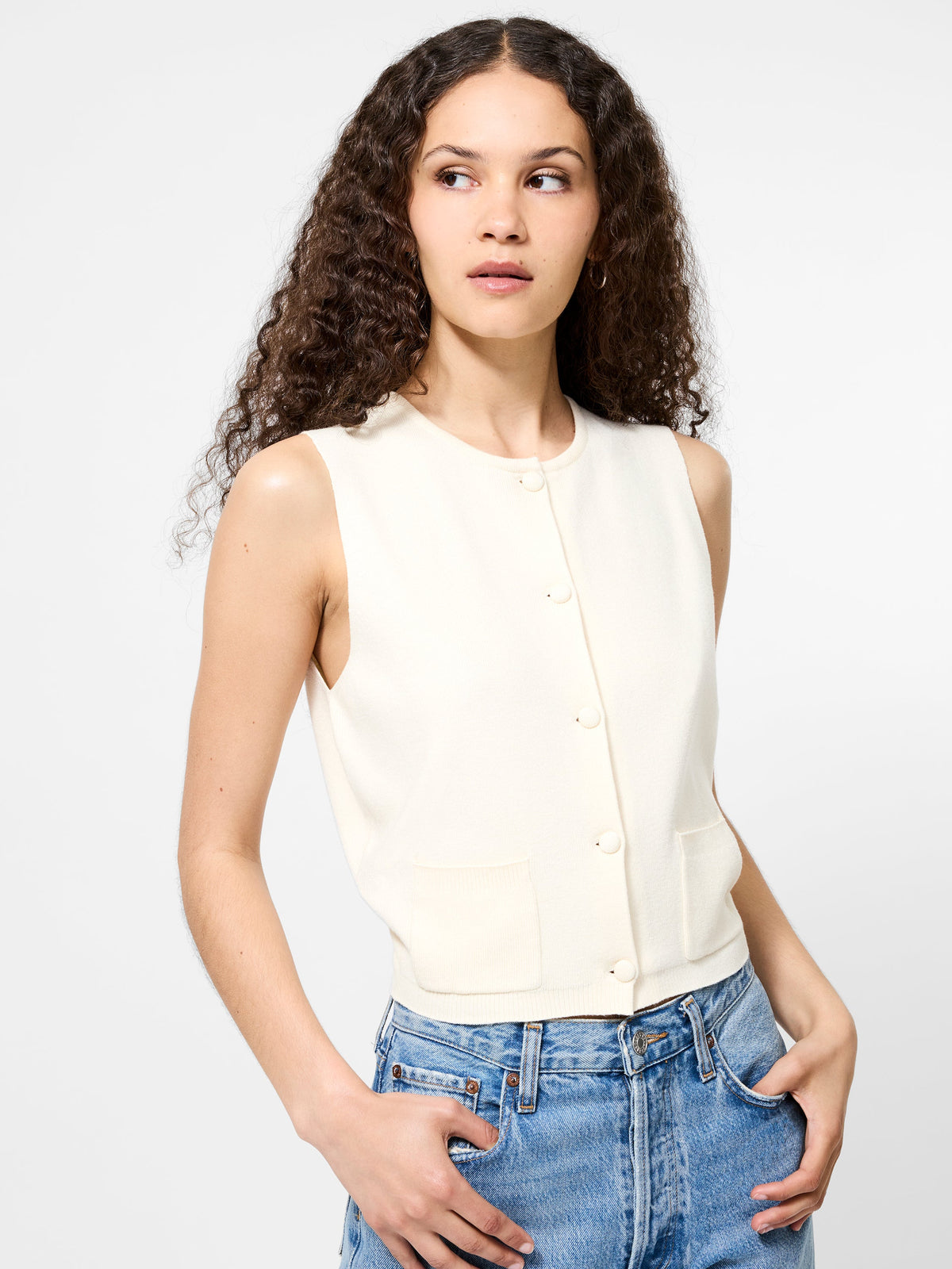 Modern Buttoned Knit Vest