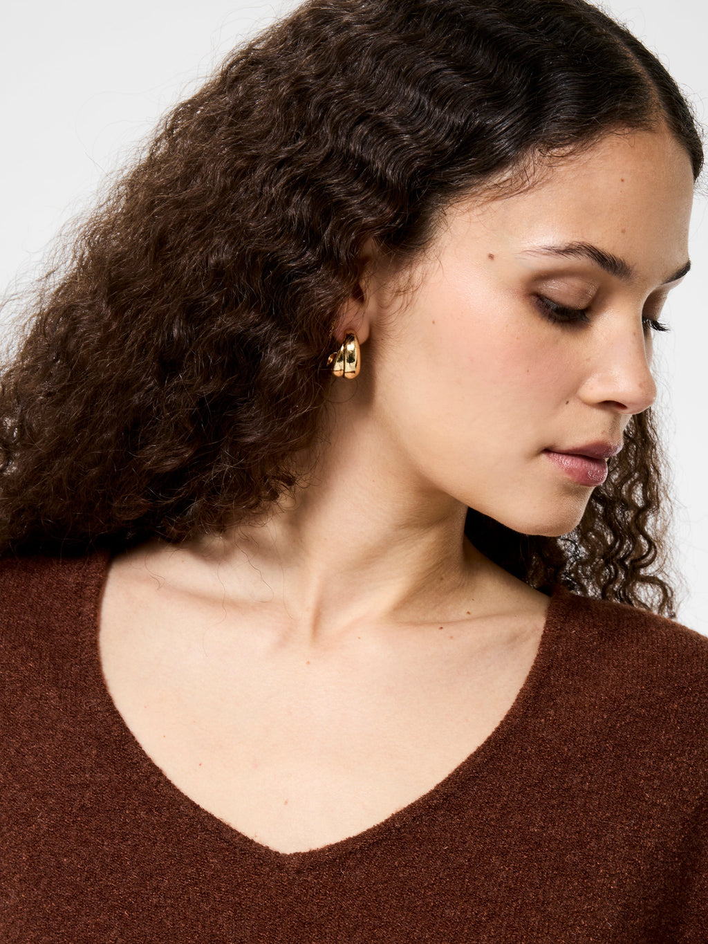 Slouchy V-Neck Knit Pullover