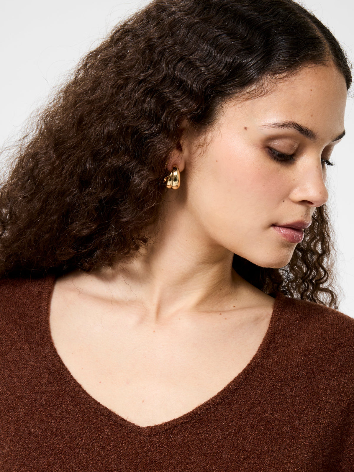 Slouchy V-Neck Knit Pullover