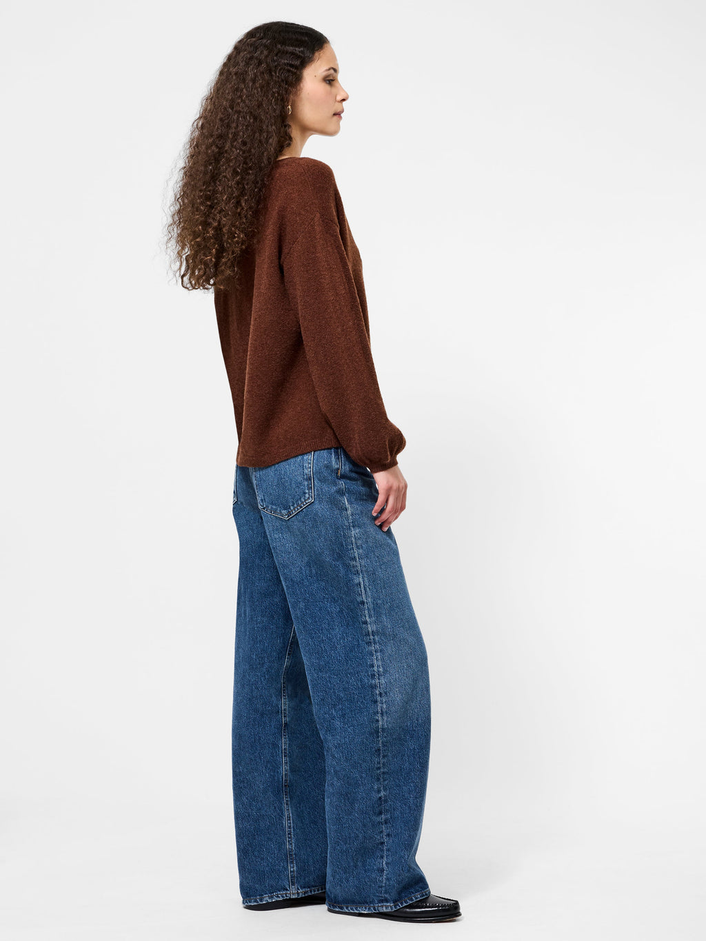 Slouchy V-Neck Knit Pullover