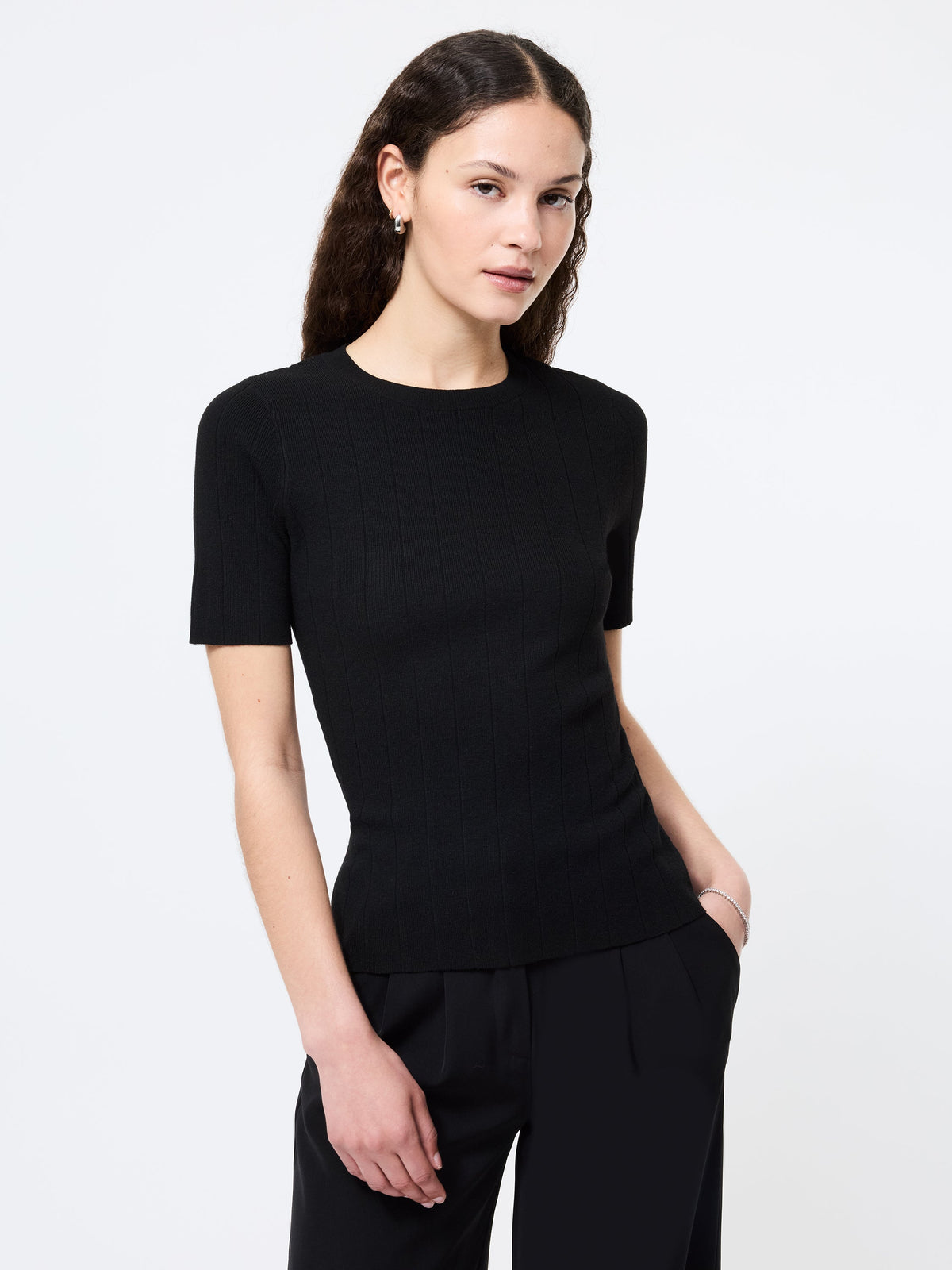 ‌Wide Rib Knit Top