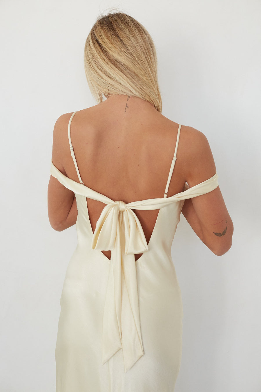 Fold-Over A-Line Satin Maxi