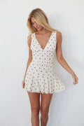 Polka Dot Mesh Drop-Waist Mini