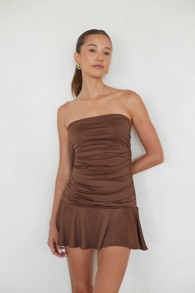 Strapless Ruched Bodycon Mini