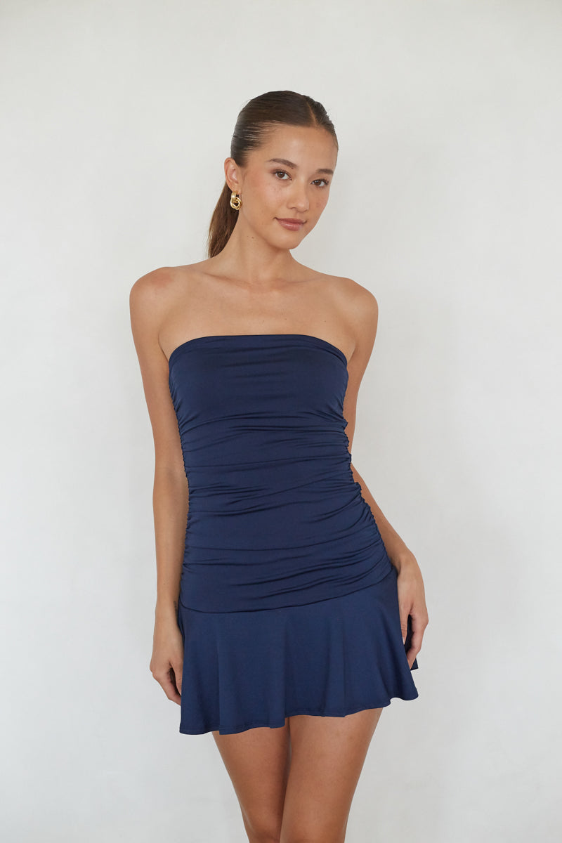 Strapless Ruched Bodycon Mini