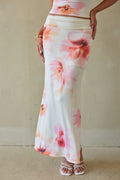 Floral Elastic-Waist Maxi