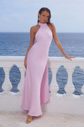 Tied-High Neck Sash Maxi