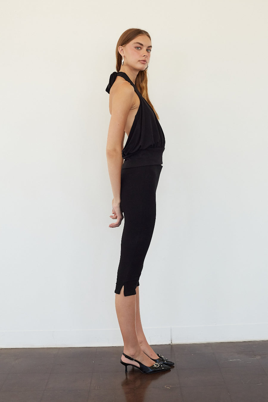 Side-Slit Mid-Rise Capri
