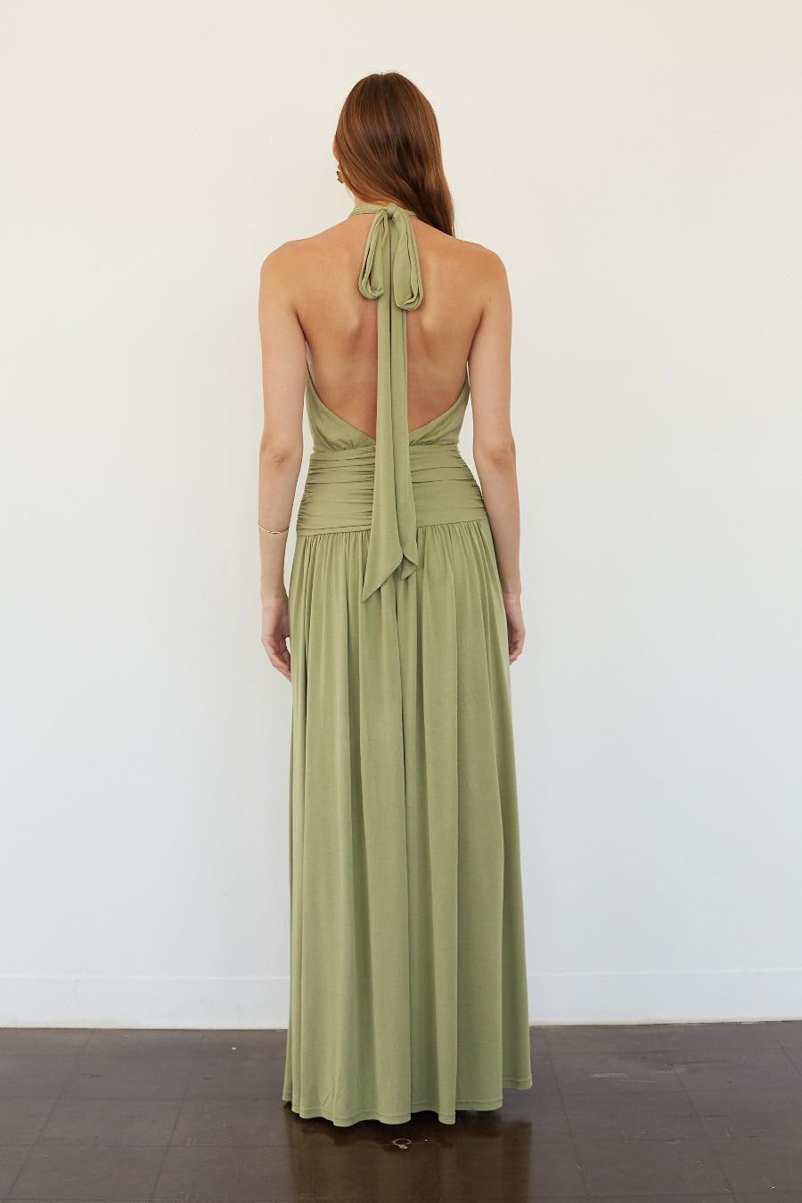 Bow-Tie Cinched Asymmetrical Maxi