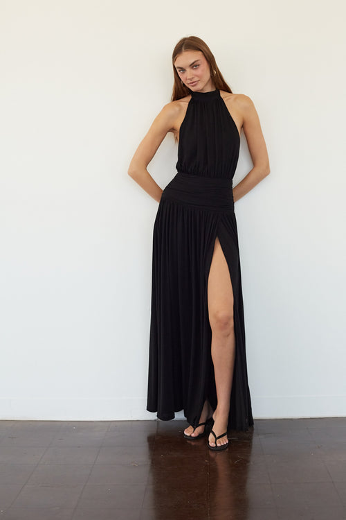 Bow-Tie Cinched Asymmetrical Maxi