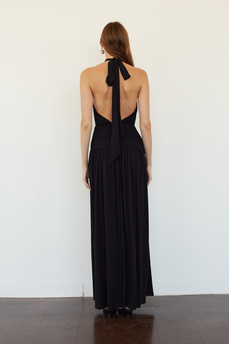 Bow-Tie Cinched Asymmetrical Maxi