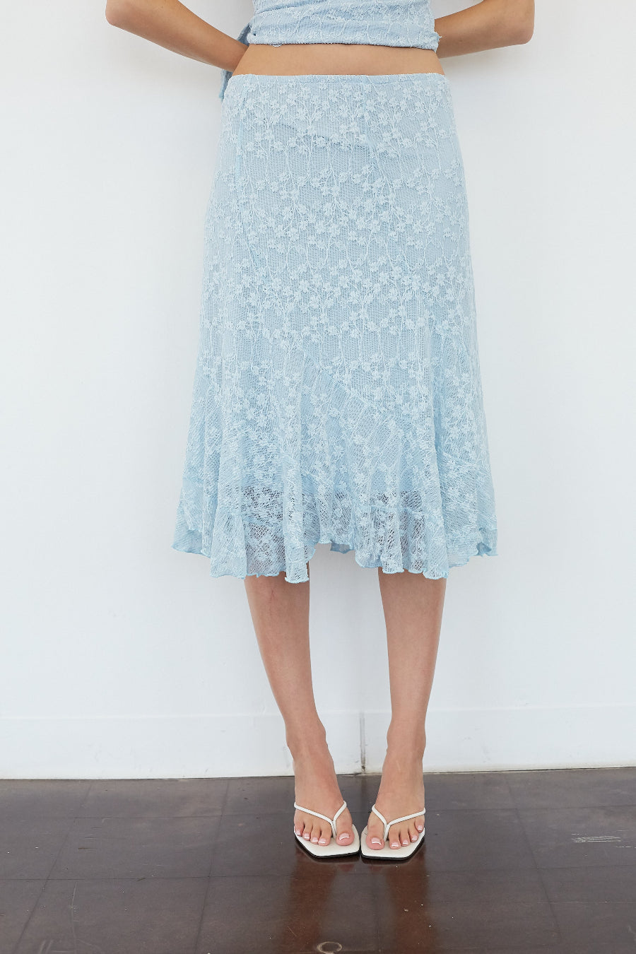 Floral Lace Tiered Midi