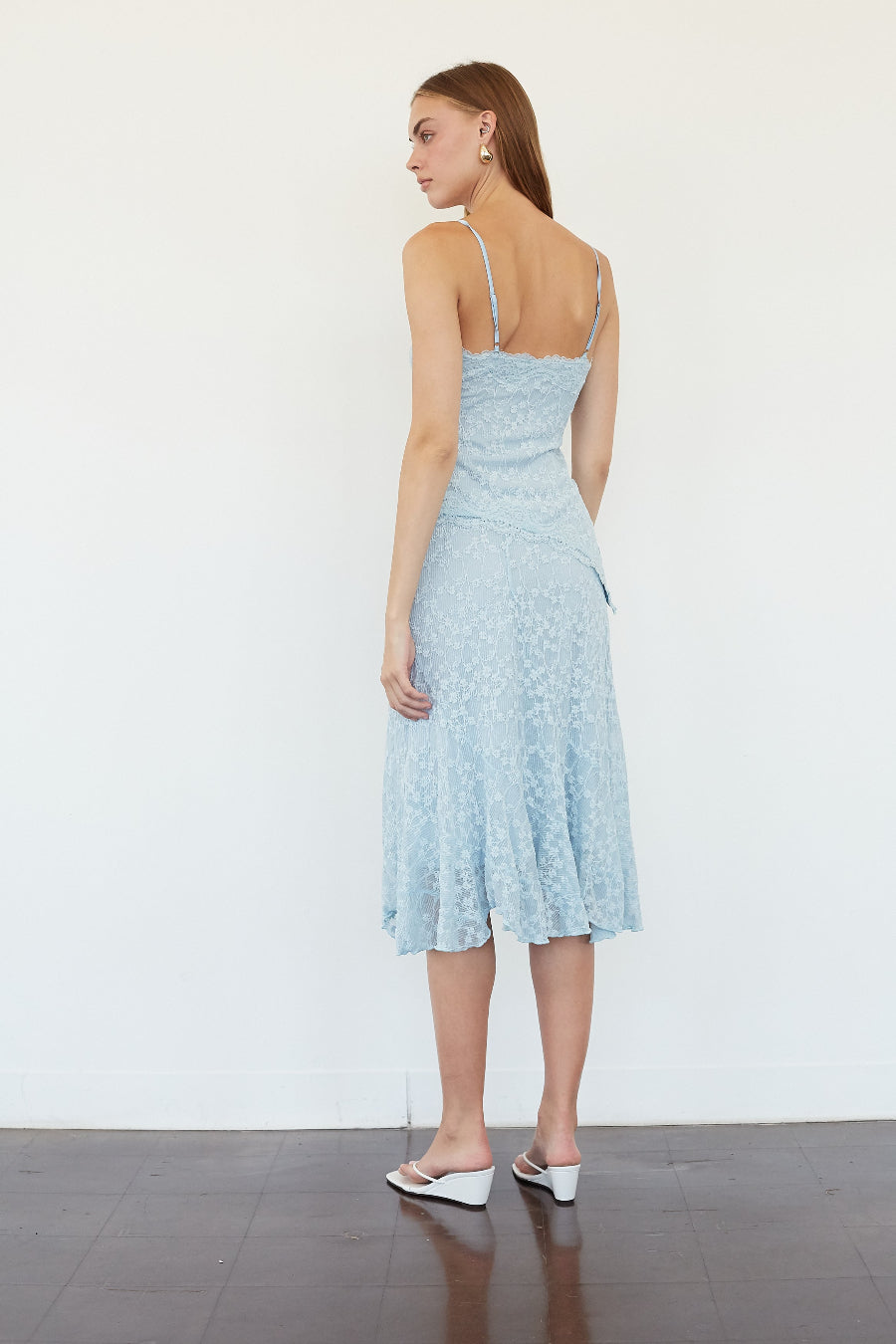 Floral Lace Tiered Midi