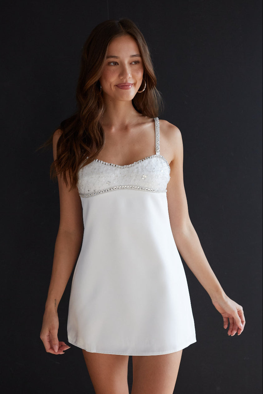 Beaded Sweetheart A-Line Mini