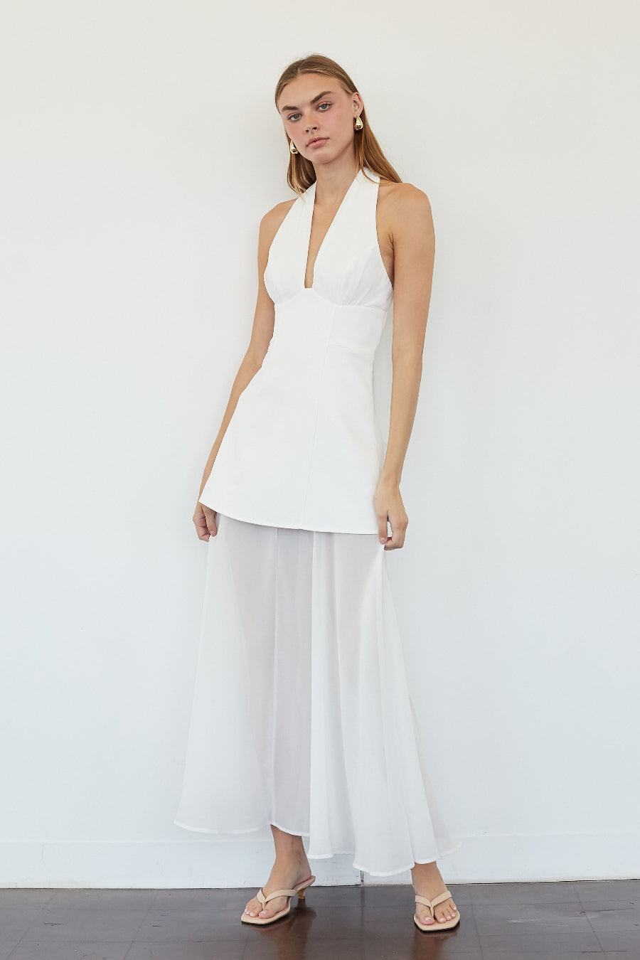 Bow-Tie Fit-and-Flare Chiffon