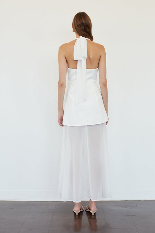 Bow-Tie Fit-and-Flare Chiffon