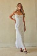 Polka Dot Crinkle Satin Maxi
