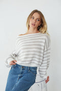 Off-Shoulder Acrylic-Wool Knit