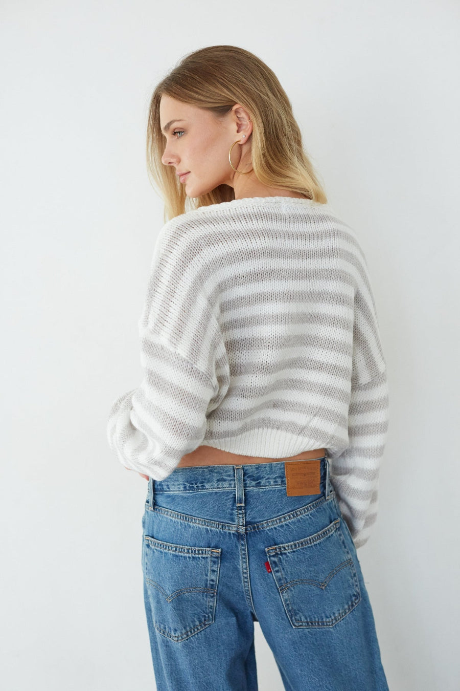 Off-Shoulder Acrylic-Wool Knit