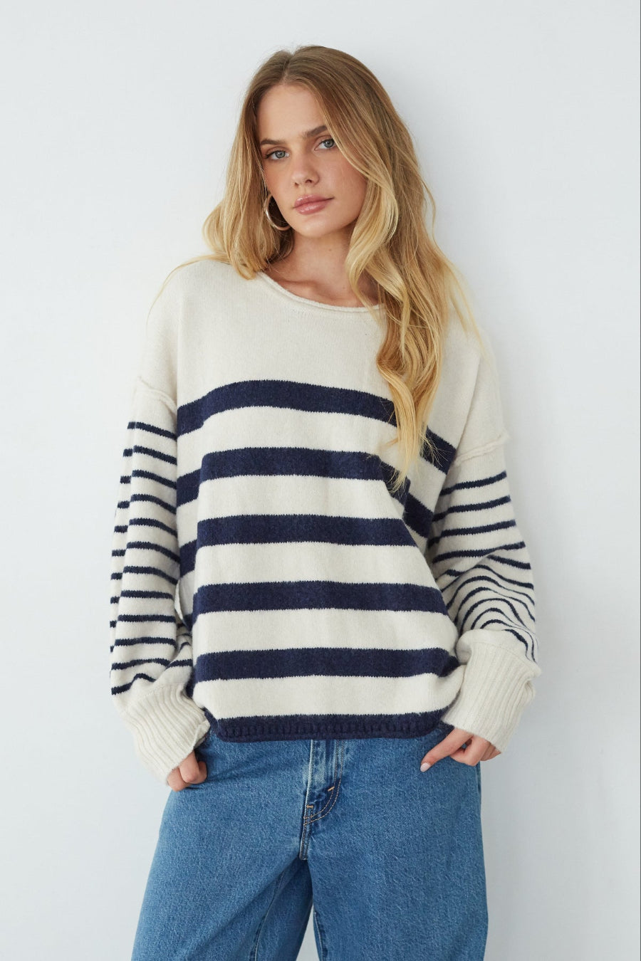 Striped Boxy Recycled Sweater