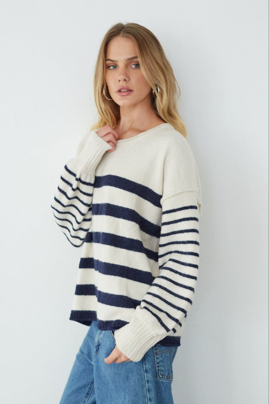 Striped Boxy Recycled Sweater