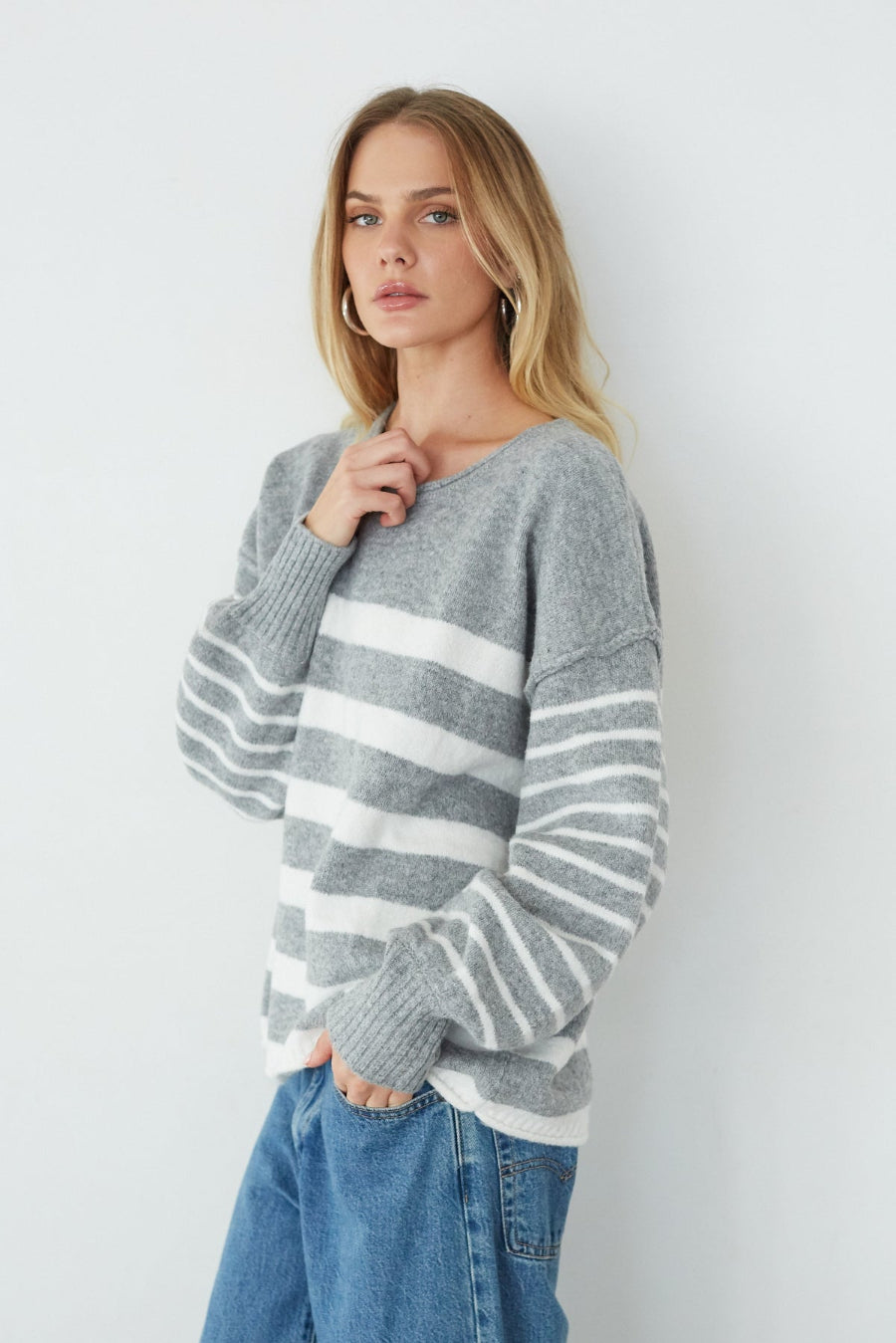 Striped Boxy Recycled Sweater