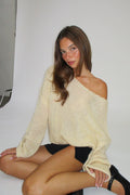 Soft Drape Boat-Neck Sweater