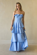 Tiered Ruffle Side-Slit Maxi