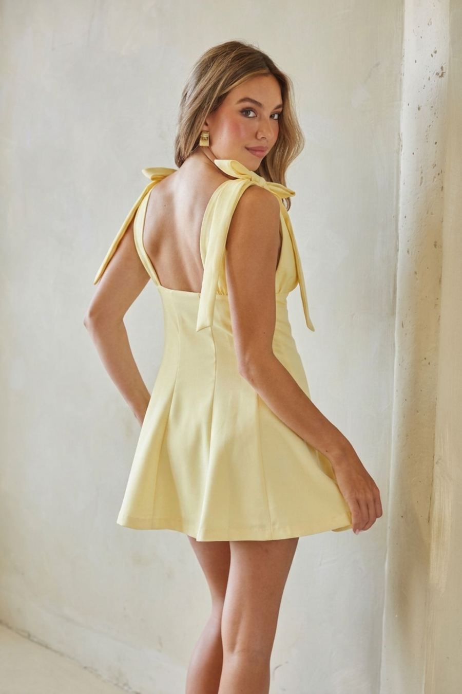Shoulder-Bow Fit-and-Flare Mini