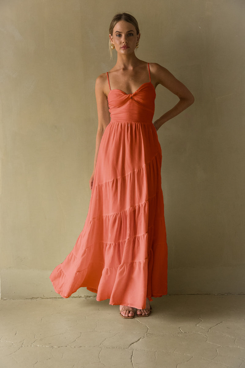 Twist-Tiered Maxi Dress