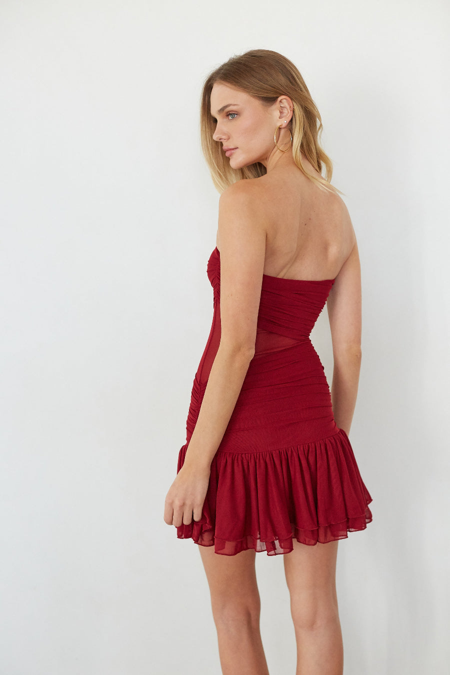 Ruched Tiered Ruffle Mini